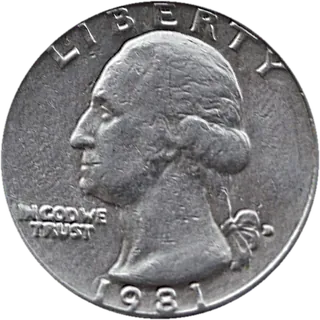 Washington quarter dated 1981, obverse.