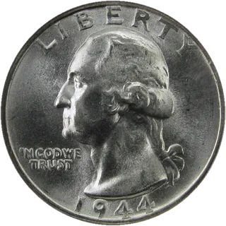 Washington quarter dated 1944, obverse.