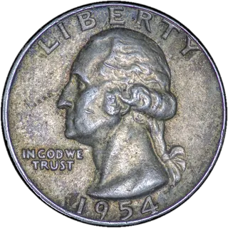 Washington quarter dated 1954, obverse.