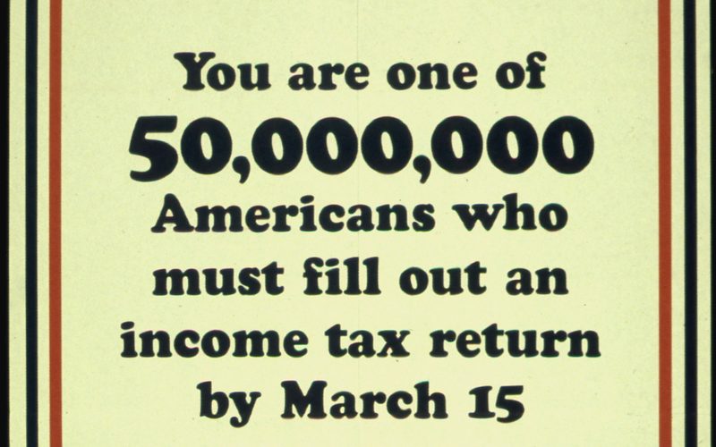 A Treasury poster: 50,000,000 Americans must file.
